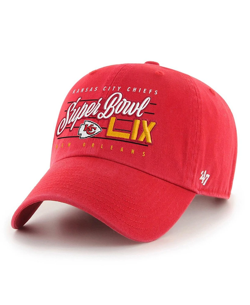 '47 Brand Men's Red Kansas City Chiefs Super Bowl Lix Clean Up Adjustable Hat