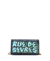 Pre-Owned Balenciaga Graffiti Ville Phone Wallet on Chain Leather