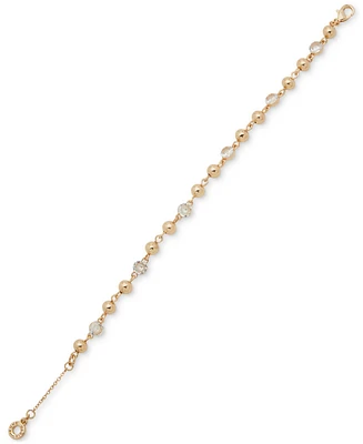 Anne Klein Gold-Tone Crystal Ball Flex Bracelet