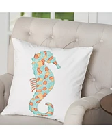 18" x 18" Grand Seahorse Beaded Pillow