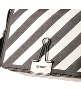 Pre-Owned Off White Mini Binder Clip Flap Bag Striped Leather