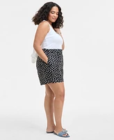 On 34th Trendy Plus Paint Dot Pull-On Shorts, Exclusively at Macy's