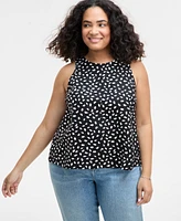 On 34th Trendy Plus Paint Dot Sleeveless Top, Exclusively at Macy's