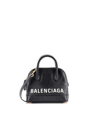Pre-Owned Balenciaga Xxs Logo Ville Bag Leather