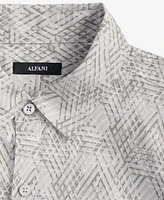 Alfani Men's Tomo Short Sleeve Geo Print Button-Front Shirt, Exclusively at Macy's