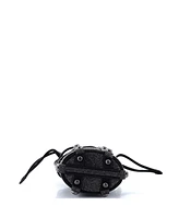 Pre-Owned Salvatore Ferragamo Small Cage Bucket Bag Crystal Embellished Suede