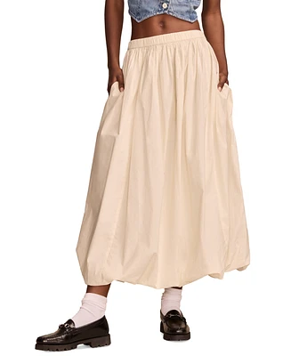 Lucky Brand Women's Cotton Bubble-Hem Maxi Skirt