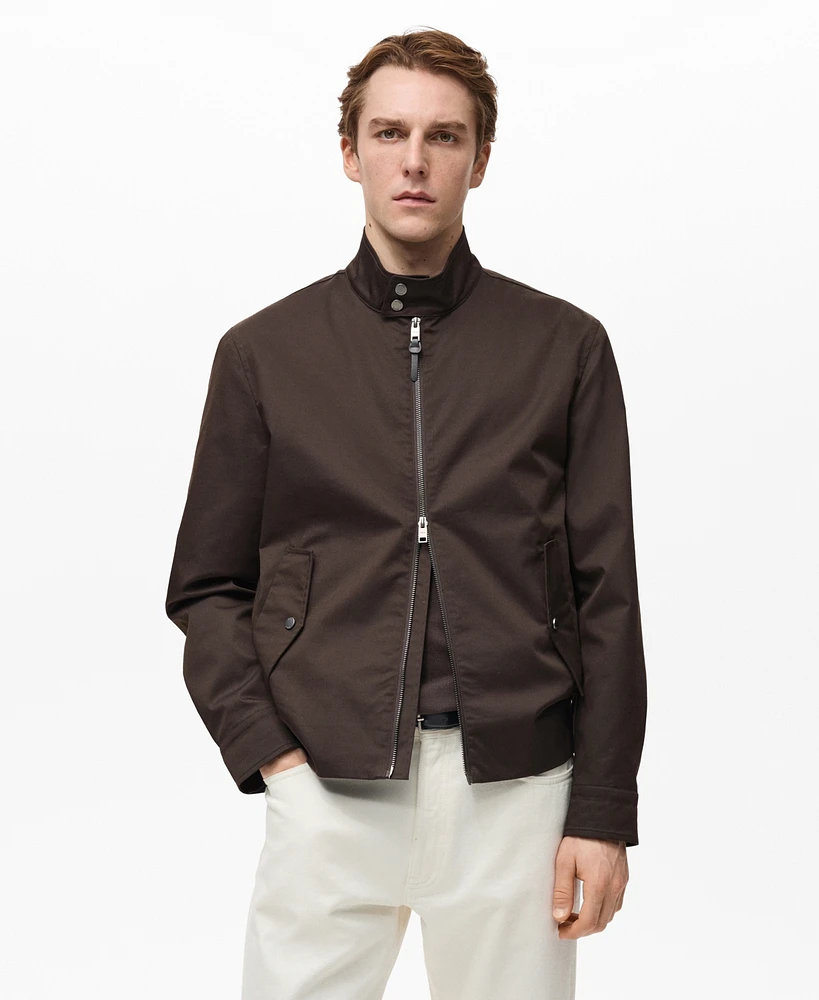 Mango Men's Water-Repellent Cotton Jacket
