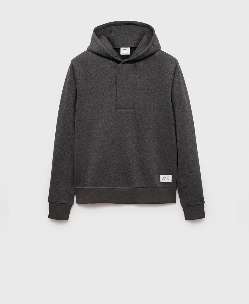 Mango Men's Zipper Neck Hooded Sweatshirt