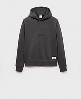 Mango Men's Zipper Neck Hooded Sweatshirt