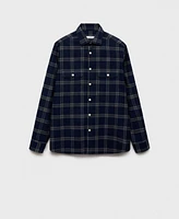 Mango Men's Checked Flannel Overshirt