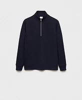 Mango Men's Perkins-Neck Quarter-Zip Pullover Sweatshirt