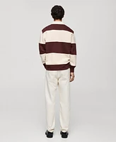 Mango Men's Striped Cotton Sweatshirt