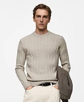 Mango Men's Slim-Fit Braided Knit Sweater