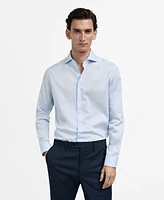 Mango Men's Slim-Fit Thousand Stripe Dress Shirt