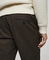 Mango Men's Micro Houndstooth Flannel Trousers