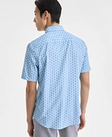 Alfani Men's Kaleidoscope Short Sleeve Geo Print Button-Front Performance Shirt, Exclusively at Macy's