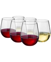 The Wine Savant Tritan Unbreakable Stemless Plastic Wine Glasses, Set of 6