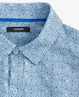 Alfani Men's Illusion Long Sleeve Geo Print Button-Front Performance Shirt, Exclusively at Macy's