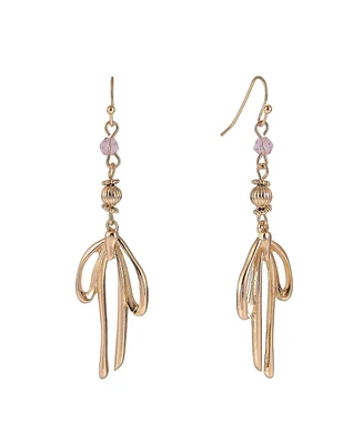 Rachel Rachel Roy Gold Tone Linear Bow Earrings