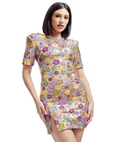 Dress the Population Women's Maddox Floral Sequin Bodycon