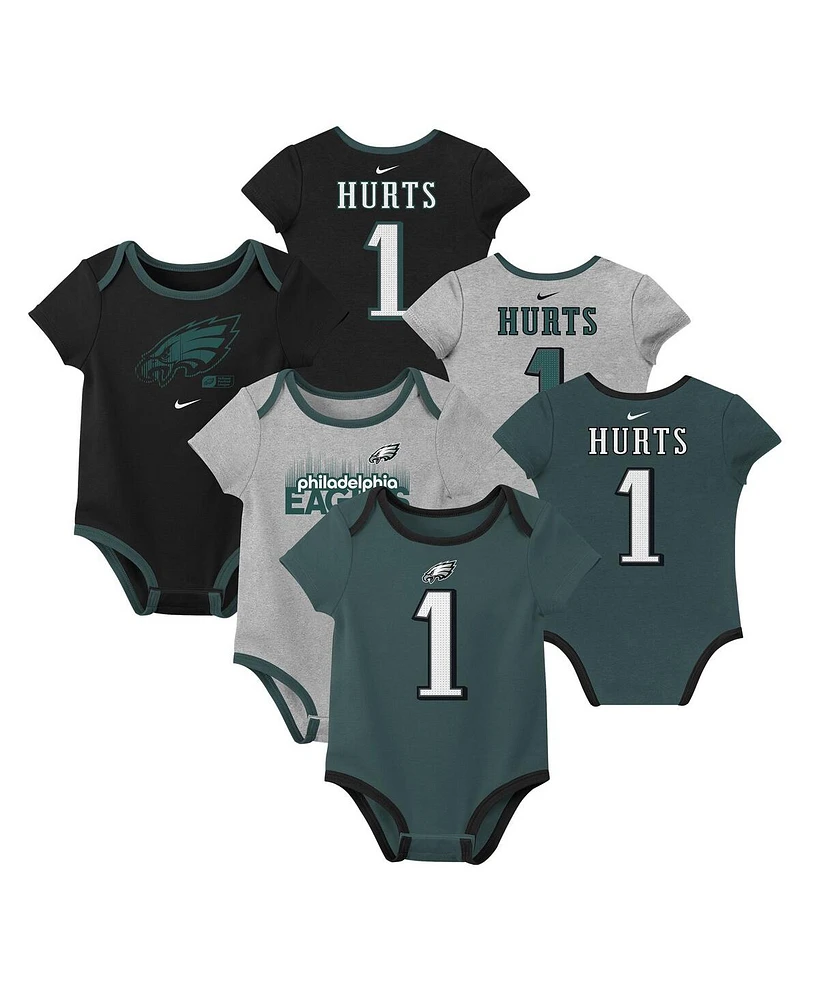 Nike Baby Boys and Girls Jalen Hurts Philadelphia Eagles Name Number 3-Pack Bodysuit Set