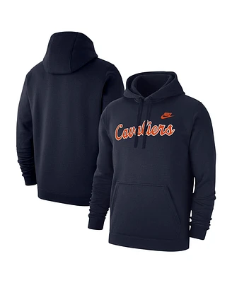 Nike Men's Navy Virginia Cavaliers Vintage Script Club Fleece Pullover Hoodie