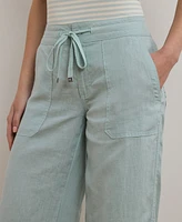 Lauren Ralph Petite 100% Linen Wide-Leg Pants