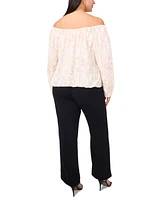 Vince Camuto Plus Off-The-Shoulder Tie-Hem Blouse