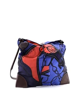 Pre-Owned HERMES Pm Silky City Bag Printed Silk and Leather