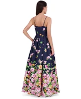 Eliza J Women's Printed Bow Sleeveless Ball Gown