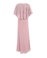 Quiz Women's Sequin Cape Sleeve Maxi Dress