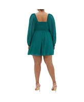 City Chic Plus Flirty Flounce Dress