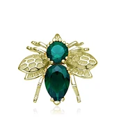 Sterling Silver with Colored Cubic Zirconia Bee Pin