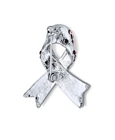 Bling Jewelry Open Heart Enamel Crystal Brooche Pin for Awareness Ribbons