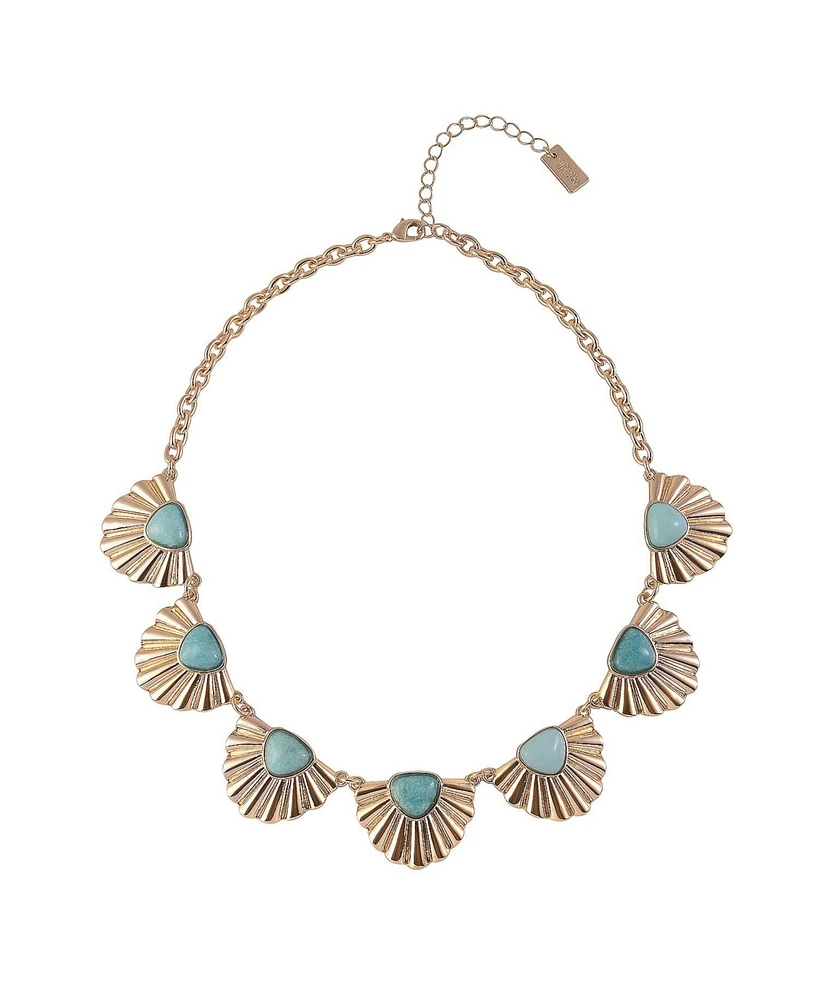 Rachel Rachel Roy Fan Casting Collar Necklace with Amazonite Accents