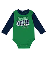 Outerstuff Baby Boys and Girls Navy Notre Dame Fighting Irish Double Up Long Sleeve Bodysuit & Pant Set