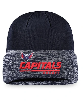 Fanatics Men's Navy Washington Capitals Authentic Pro Locker Room Official Graphic Cuffed Knit Hat