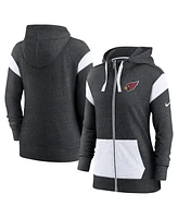 Nike Women's Heather Black/White Arizona Cardinals Monaco Lightweight Full-Zip Hoodie