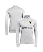 Adidas Men's Silver Columbus Crew 2025 Quarter-Zip Long Sleeve Training Top