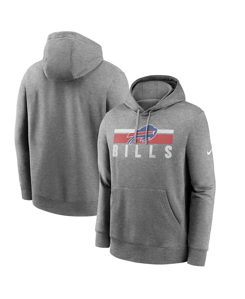 Nike Men's Heather Charcoal Buffalo Bills Club Fleece Pullover Hoodie