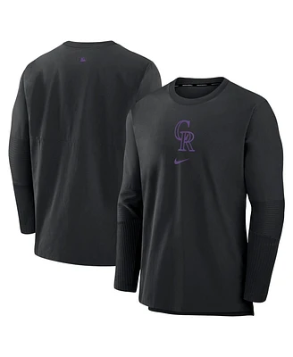 Nike Men's Black Colorado Rockies Authentic Collection Player Performance Pullover Sweatshirt