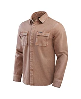 Fanatics Men's Brown Dallas Cowboys Garment Dyed Long Sleeve Full Snap Shirt