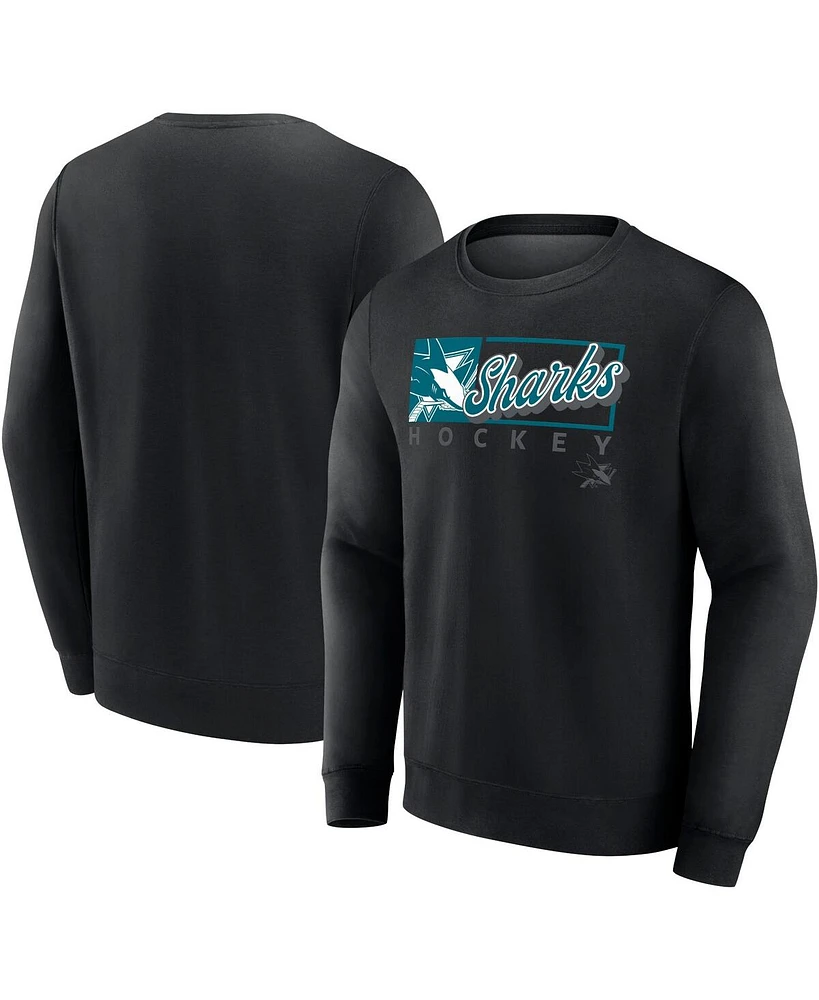 Fanatics Men's Black San Jose Sharks Focus Fleece Pullover Sweatshirt