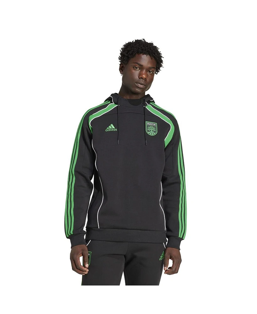 Adidas Men's Black Austin Fc 2025 Travel Pullover Hoodie