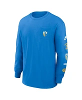 Nike Men's Powder Blue Los Angeles Chargers Rewind Heavy Max 90 Pocket Long Sleeve T-Shirt
