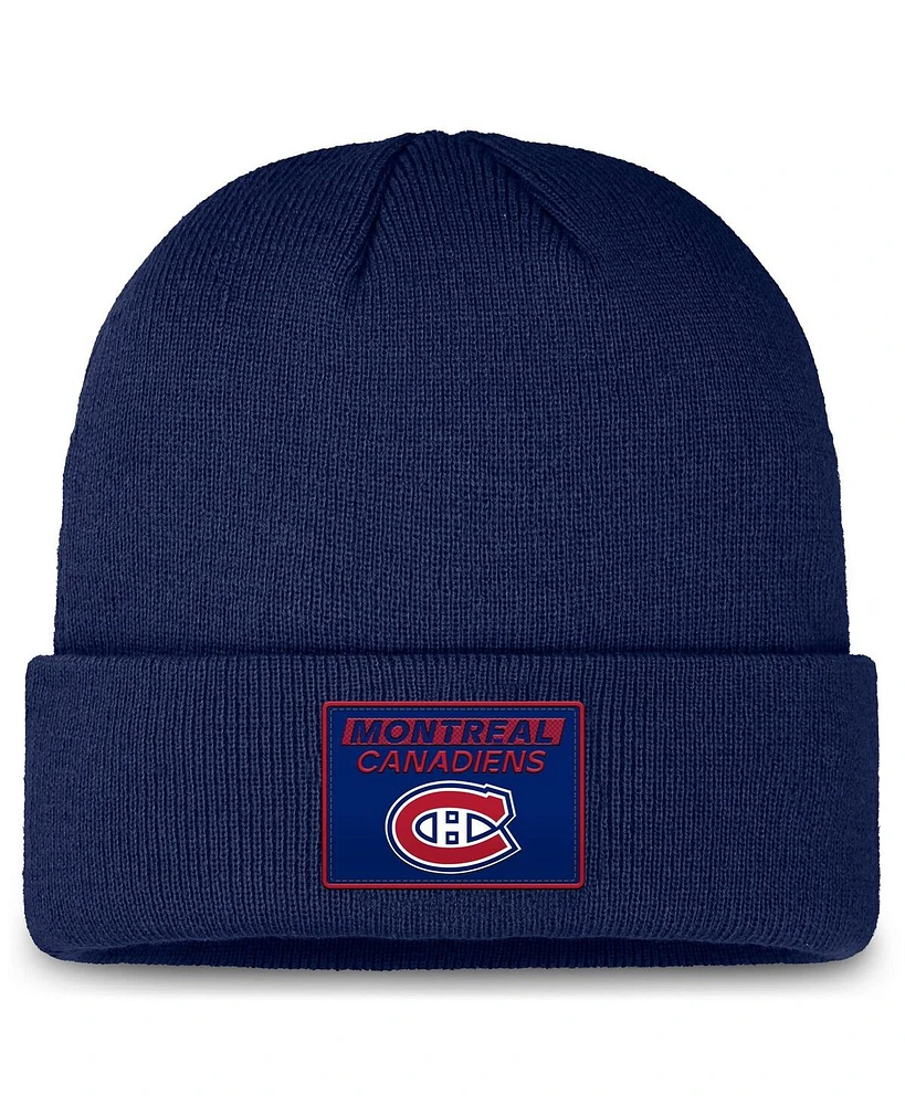 Fanatics Men's Navy Montreal Canadiens Authentic Pro Cuffed Knit Hat