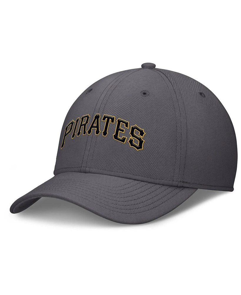 Nike Men's Gray Pittsburgh Pirates Swoosh Performance Flex Hat