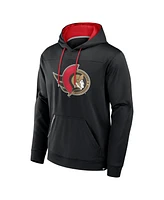 Fanatics Men's Black Ottawa Senators Defender Pullover Hoodie