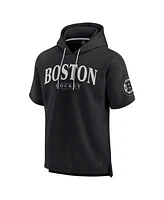 Fanatics Men's Black Boston Bruins Elements Ready Short Sleeve Pullover Hoodie